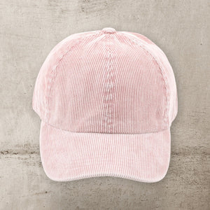 C.C® Stone - Washed Corduroy Ponytail Cap – Crisscross Elastic Back, Adjustable Hook - and - Loop, 100% Cotton - Truly Contagious
