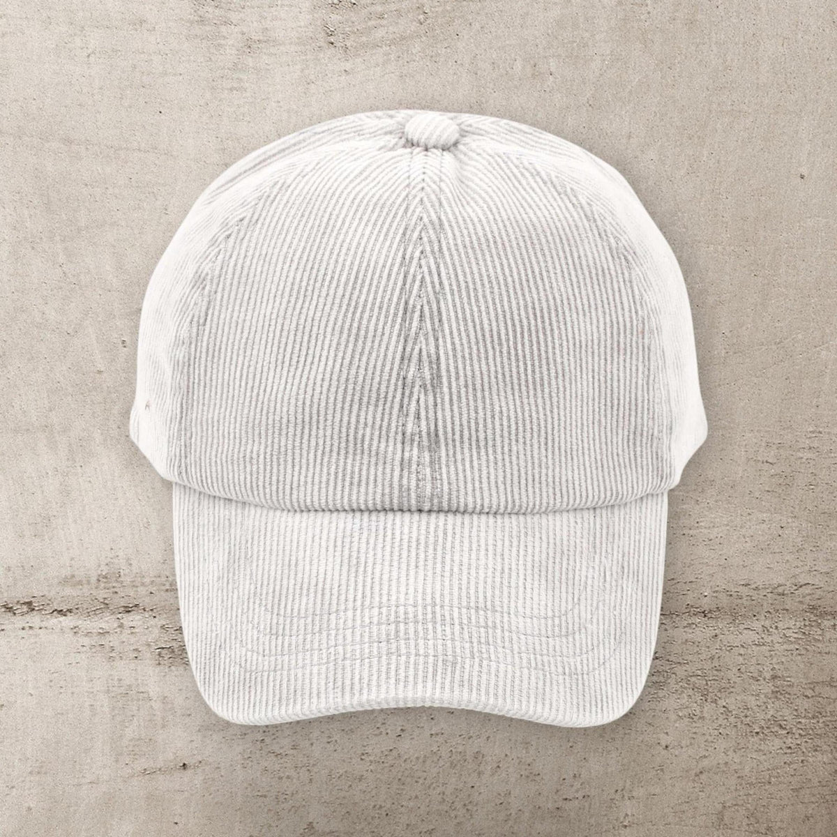 C.C® Stone - Washed Corduroy Ponytail Cap - Crisscross Elastic Back, Adjustable Hook - and - Loop, 100% Cotton - Truly Contagious