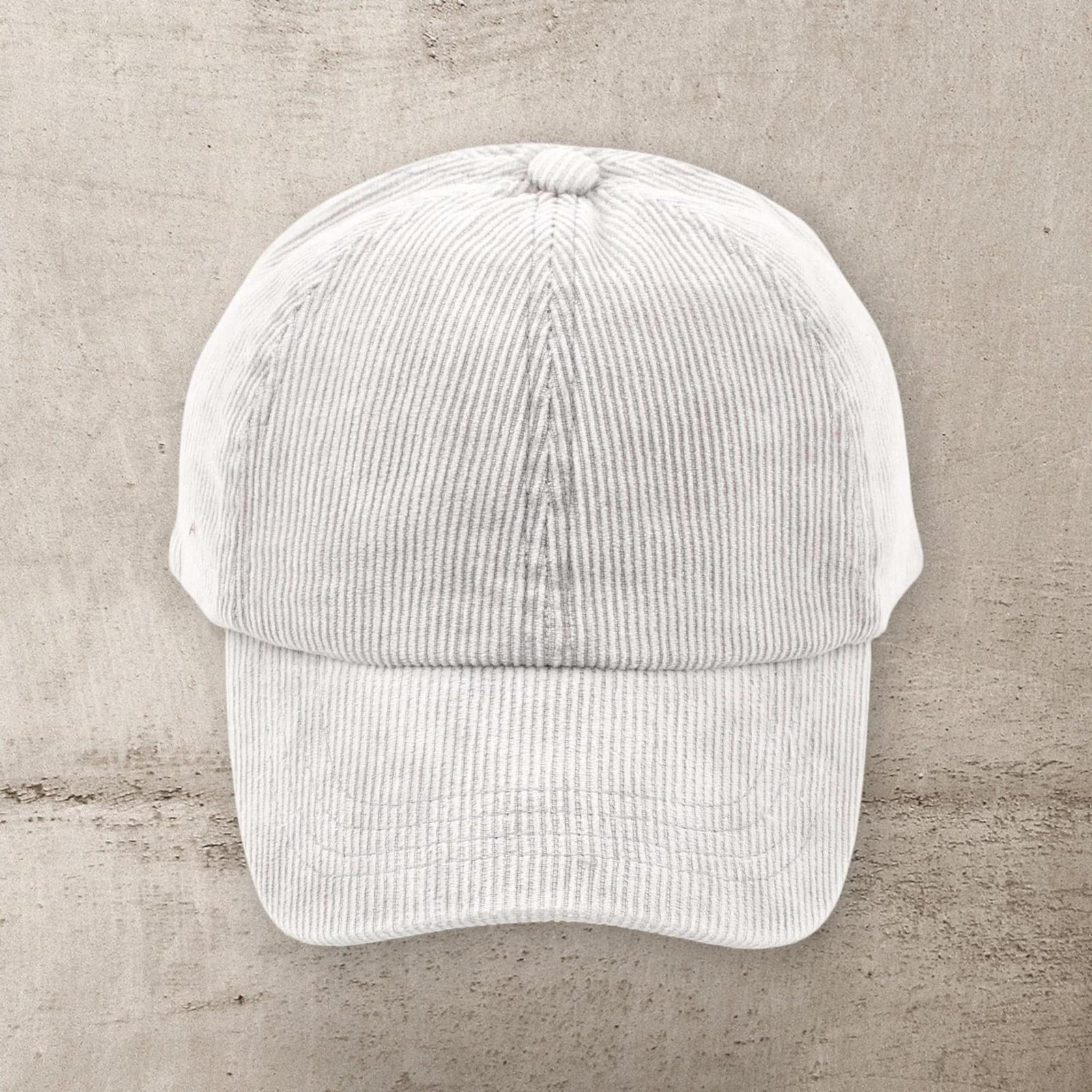 C.C® Stone - Washed Corduroy Ponytail Cap - Crisscross Elastic Back, Adjustable Hook - and - Loop, 100% Cotton - Truly Contagious