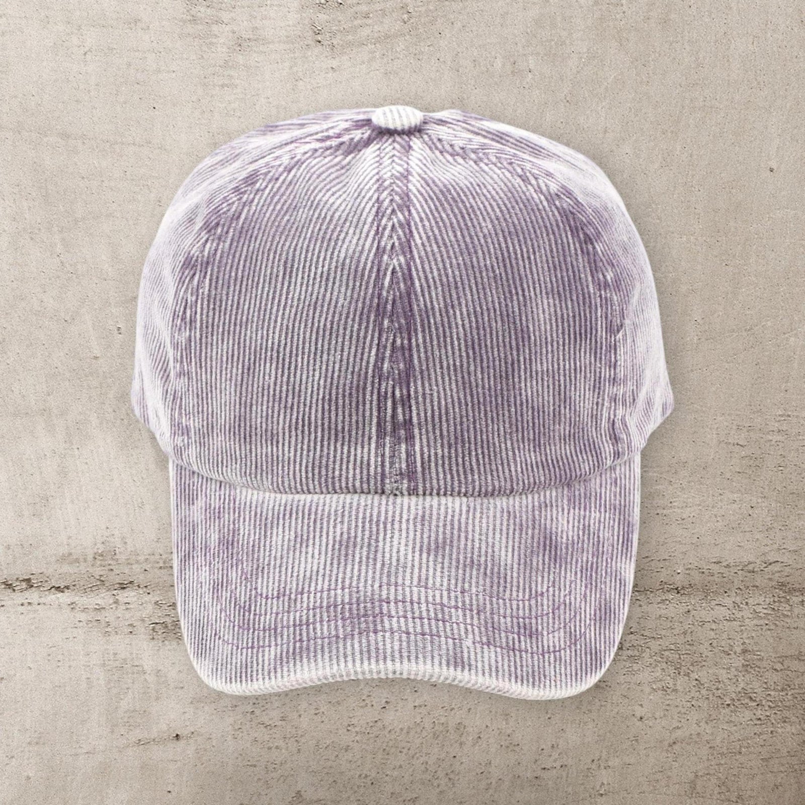 C.C® Stone - Washed Corduroy Ponytail Cap - Crisscross Elastic Back, Adjustable Hook - and - Loop, 100% Cotton - Truly Contagious