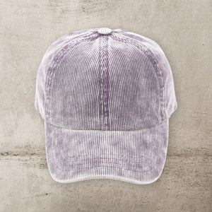 C.C® Stone - Washed Corduroy Ponytail Cap – Crisscross Elastic Back, Adjustable Hook - and - Loop, 100% Cotton - Truly Contagious