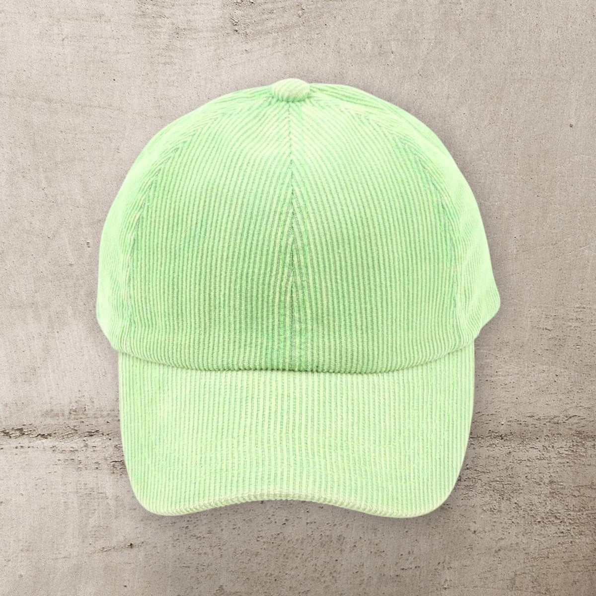 C.C® Stone - Washed Corduroy Ponytail Cap - Crisscross Elastic Back, Adjustable Hook - and - Loop, 100% Cotton - Truly Contagious