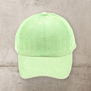 C.C® Stone - Washed Corduroy Ponytail Cap – Crisscross Elastic Back, Adjustable Hook - and - Loop, 100% Cotton - Truly Contagious