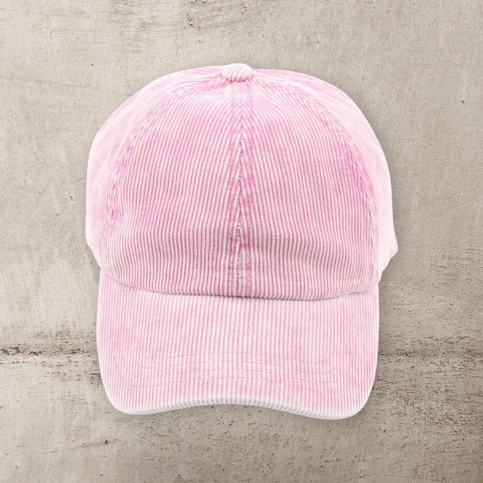 C.C® Stone - Washed Corduroy Ponytail Cap - Crisscross Elastic Back, Adjustable Hook - and - Loop, 100% Cotton - Truly Contagious