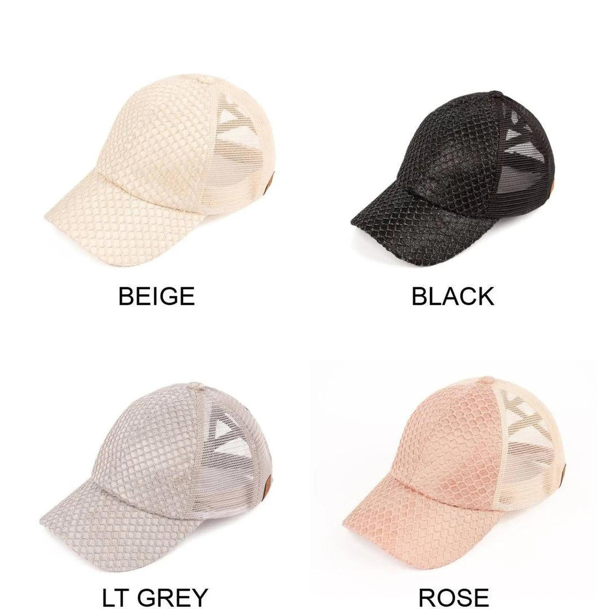 CC Textured Faux Leather Pony Hats Criss Cross Style Women Cap for Ponytails - Truly Contagious