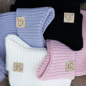 CC Toasty and Warm Ear Flap Double Pom Baby Beanie - Truly Contagious