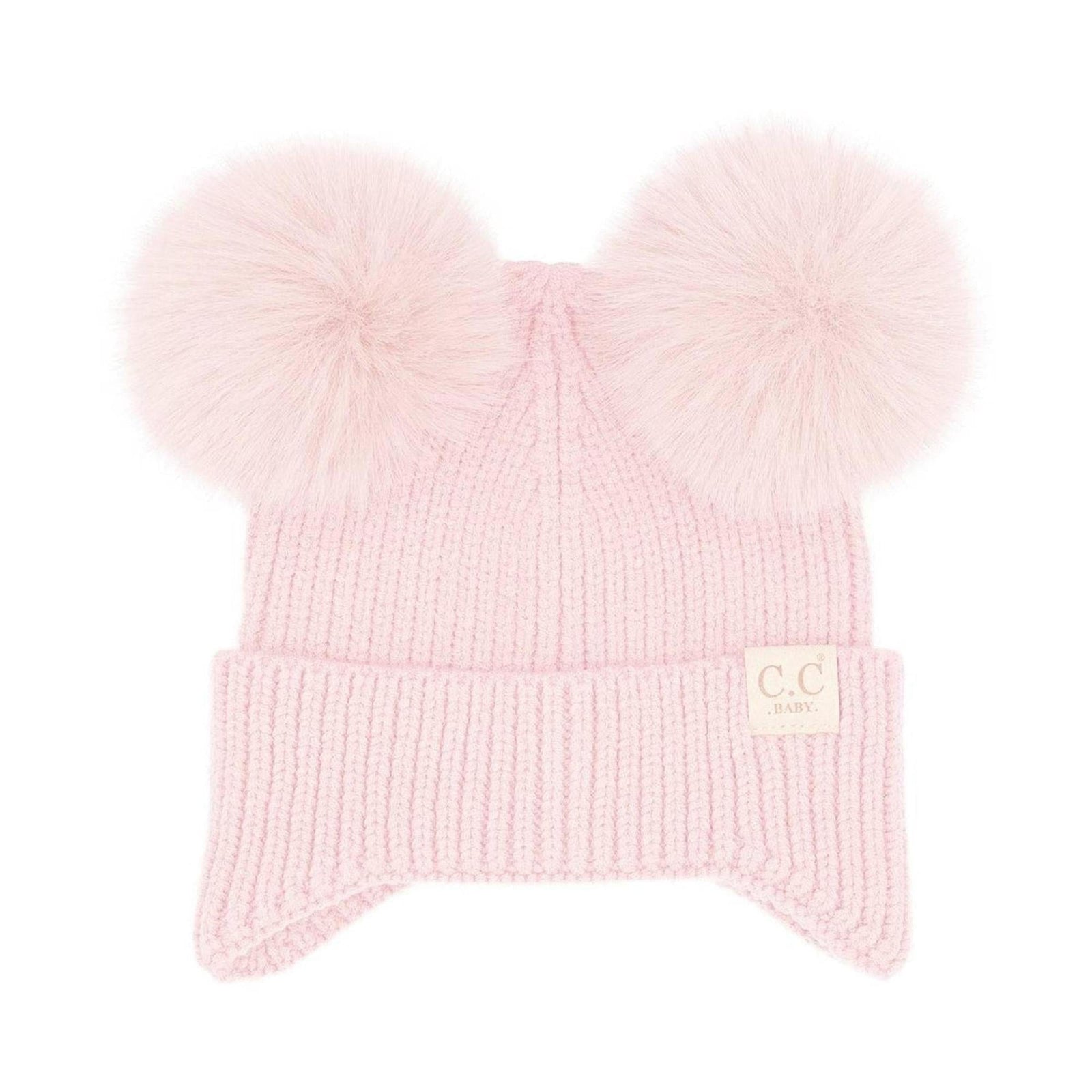 CC Toasty and Warm Ear Flap Double Pom Baby Beanie - Truly Contagious