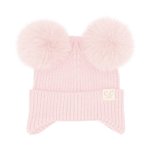 CC Toasty and Warm Ear Flap Double Pom Baby Beanie - Truly Contagious