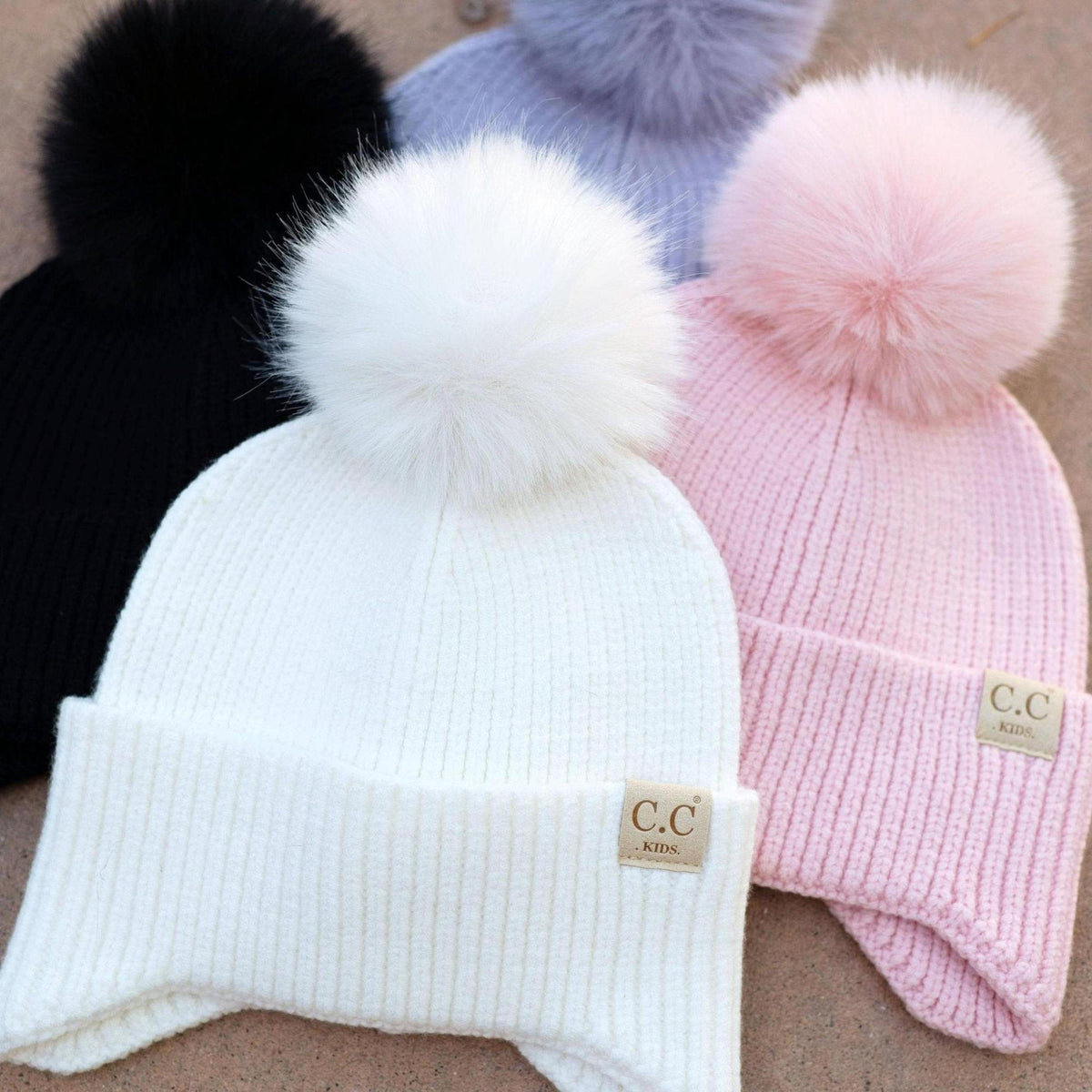 CC Toasty and Warm Pom Ear Flap Kids Beanie - Truly Contagious