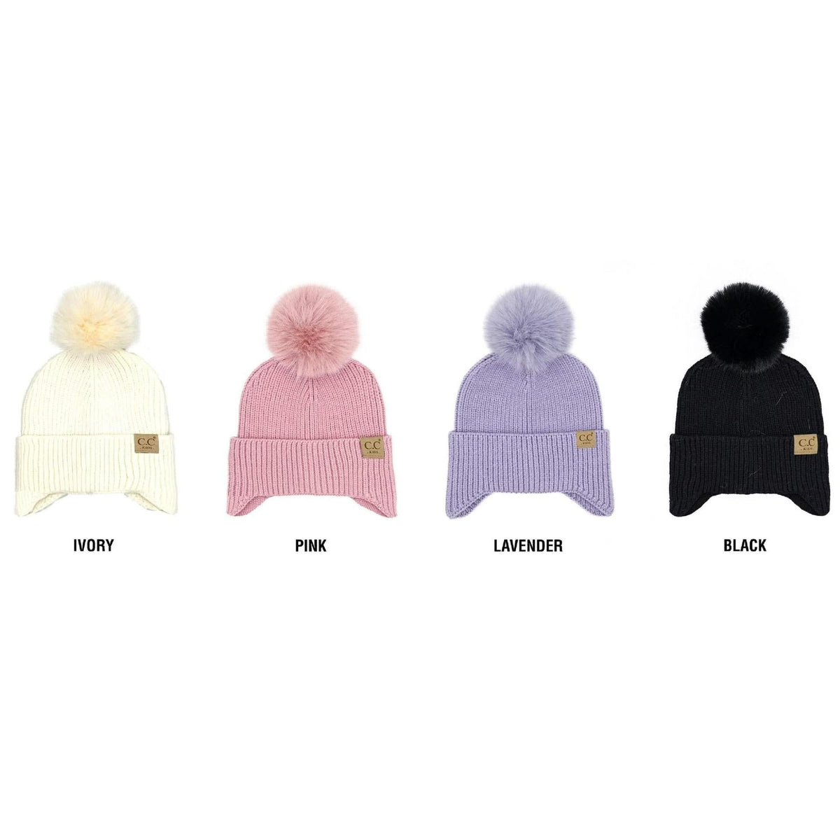 CC Toasty and Warm Pom Ear Flap Kids Beanie - Truly Contagious