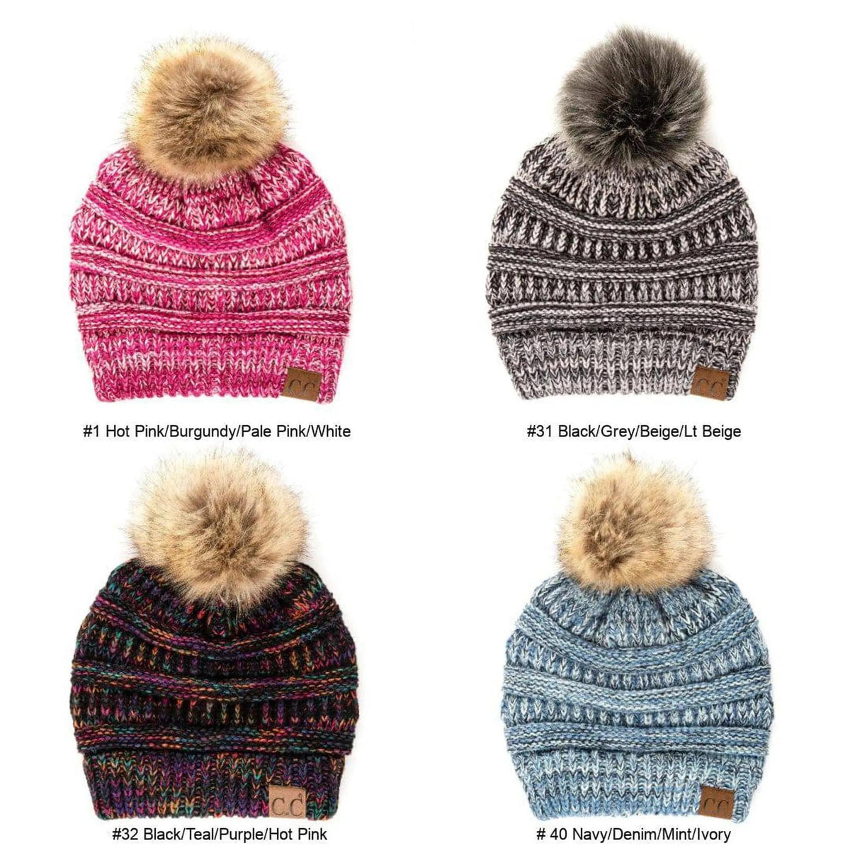 CC Trending 4 - Tone Beanie w/ Tan Pom - Truly Contagious