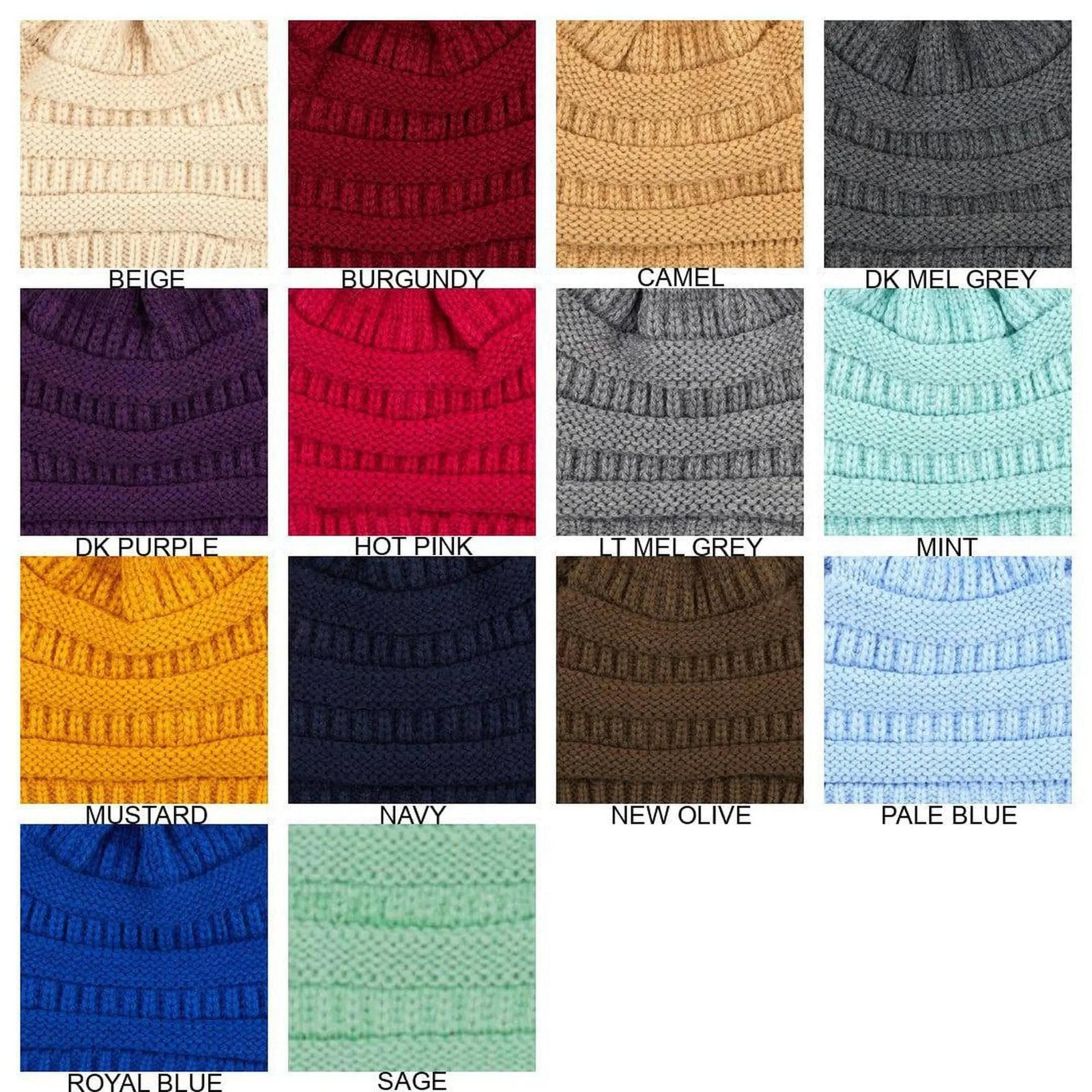 CC Trending Pom School Spirit Colors Beanies Hats - Truly Contagious