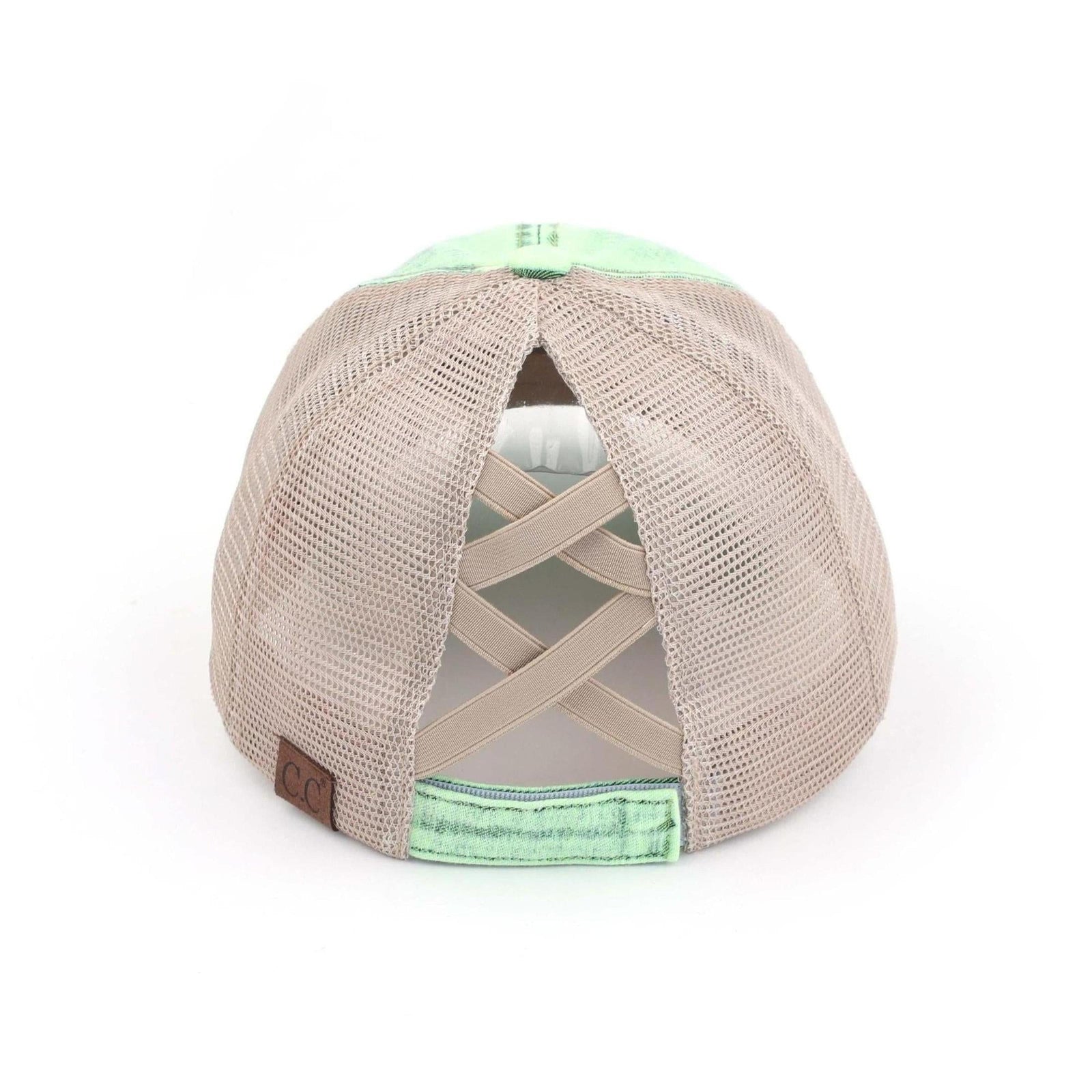 CC Washed Denim Criss Cross Pony Cap - Truly Contagious