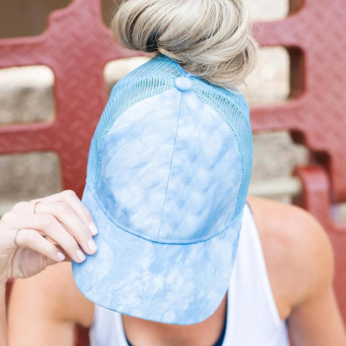 CC Watercolor Messy Bun Pony Cap Women, Teens and Kids Trucker Hats - Truly Contagious