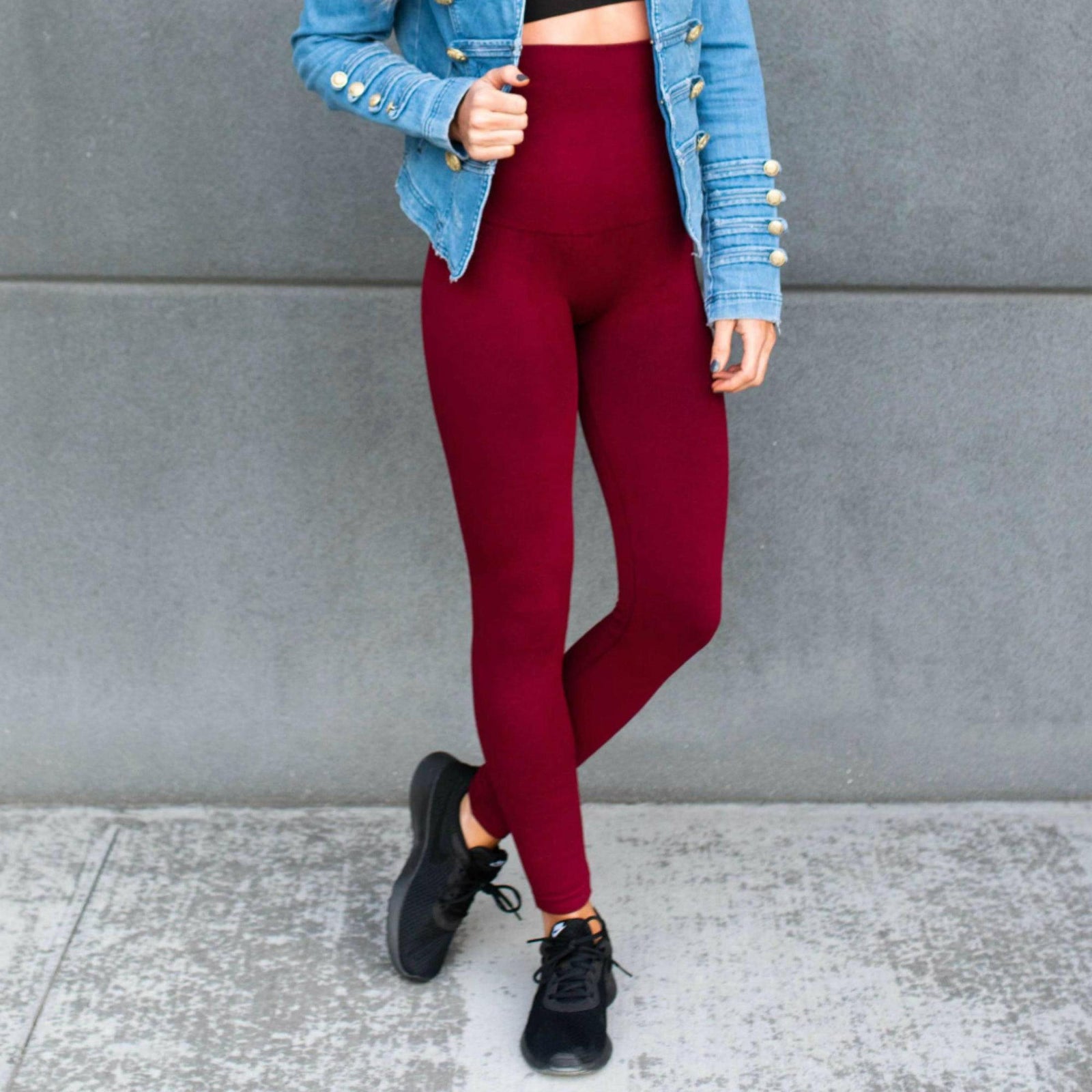 Compression Non - Lined Tummy Control Leggings (Yelete) - Truly Contagious