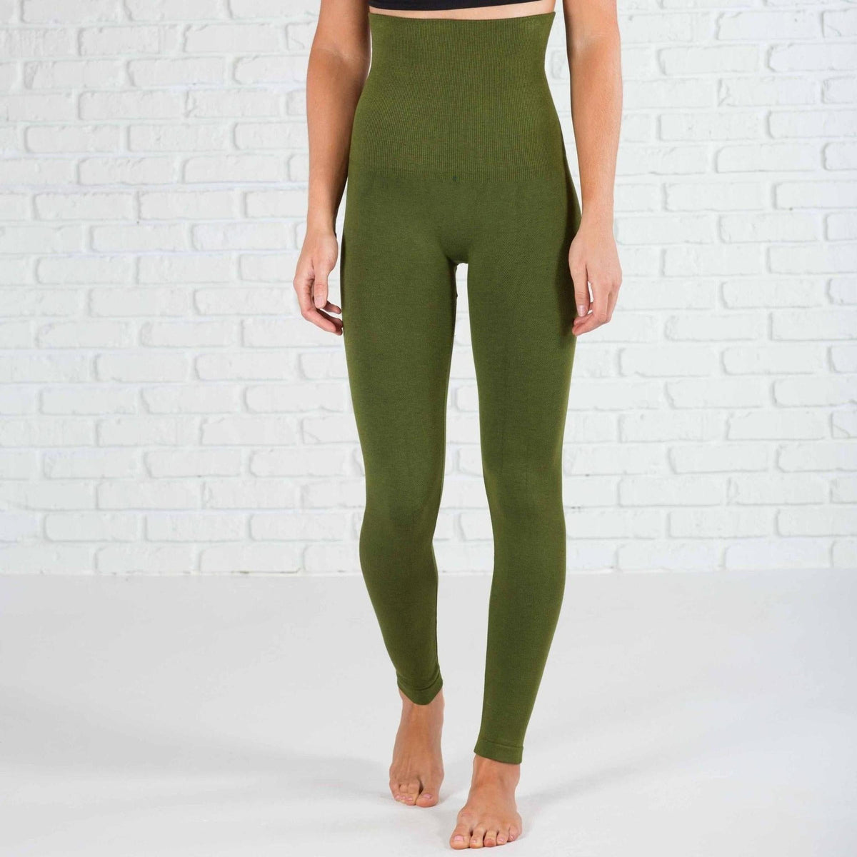 Compression Non - Lined Tummy Control Leggings (Yelete) - Truly Contagious