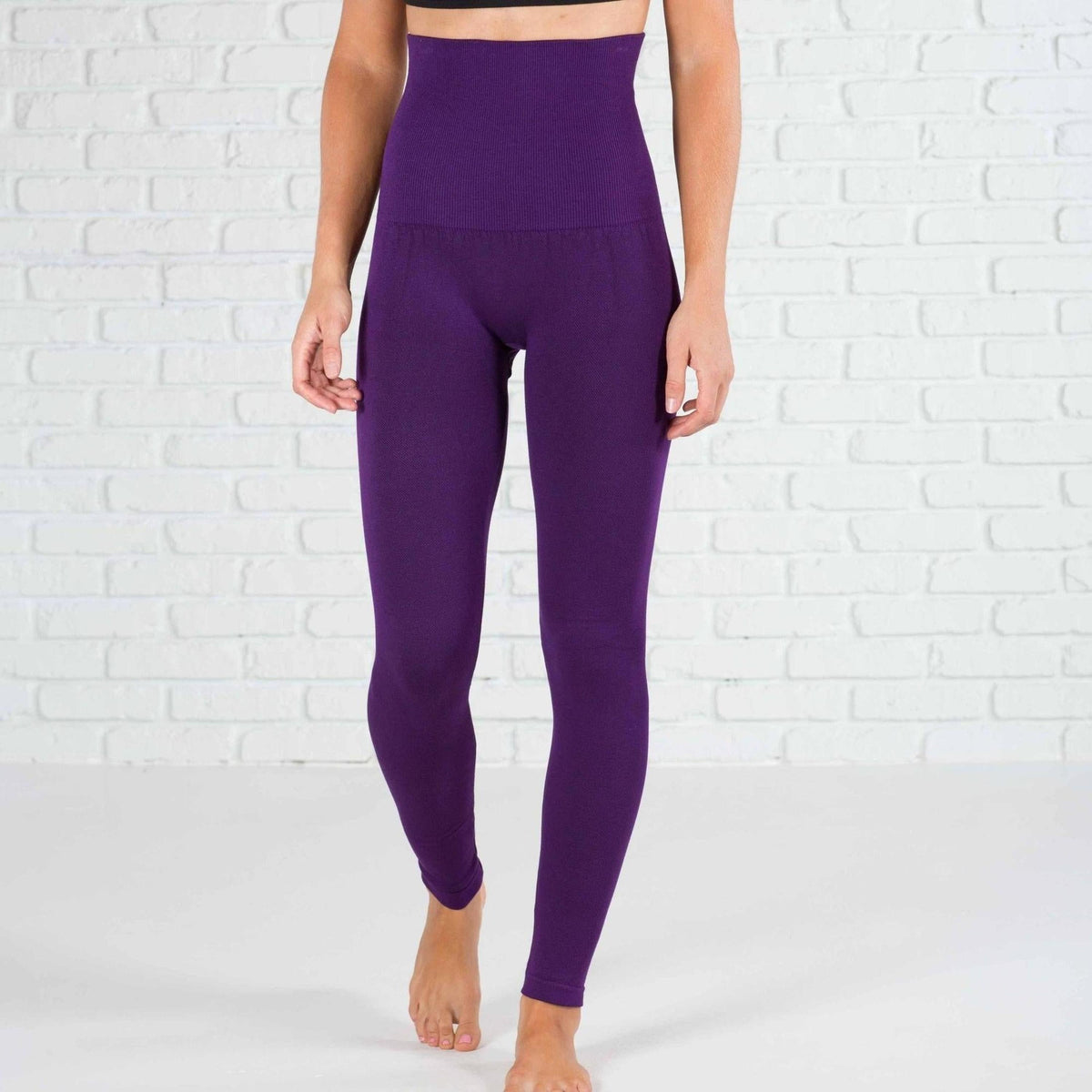 Compression Non - Lined Tummy Control Leggings (Yelete) - Truly Contagious
