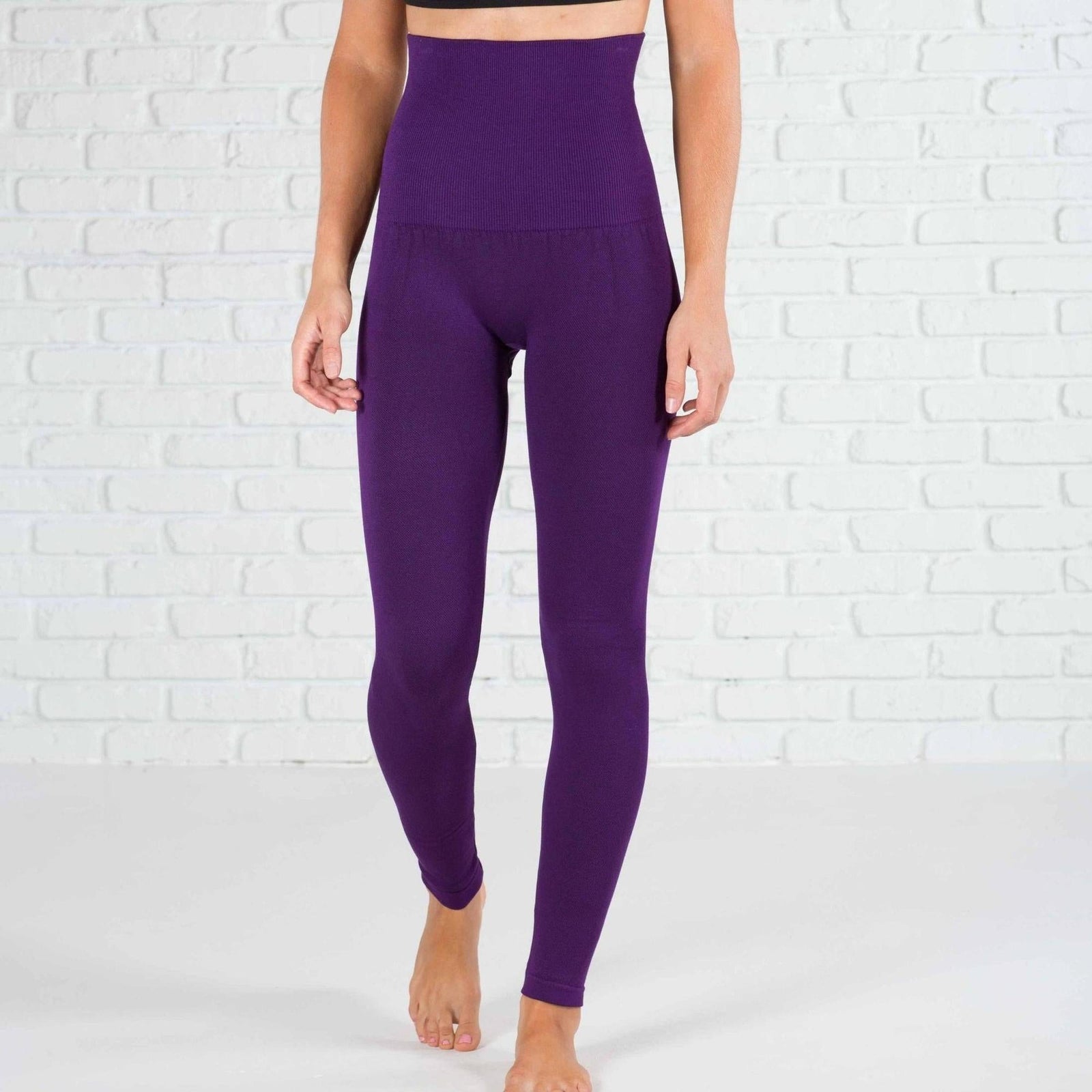 Compression Non - Lined Tummy Control Leggings (Yelete) - Truly Contagious