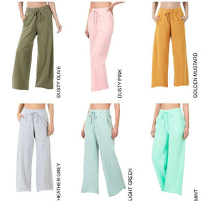 French Terry Drawstring Waist Raw Edge Hem Pants - Truly Contagious