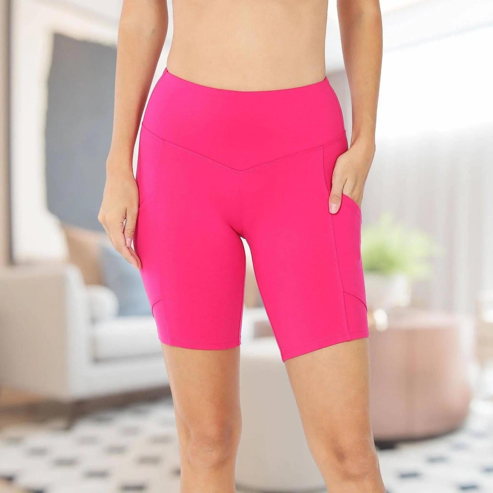 Tummy Control Biker Short Leggings | Cell Phone Pocket (Zenana) - Truly Contagious