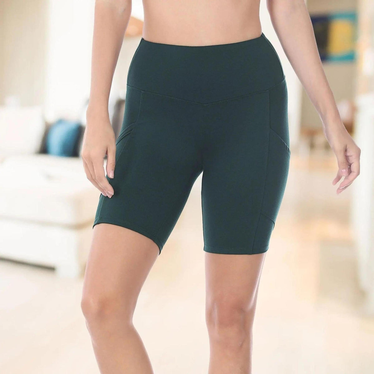 Tummy Control Biker Short Leggings | Cell Phone Pocket (Zenana) - Truly Contagious