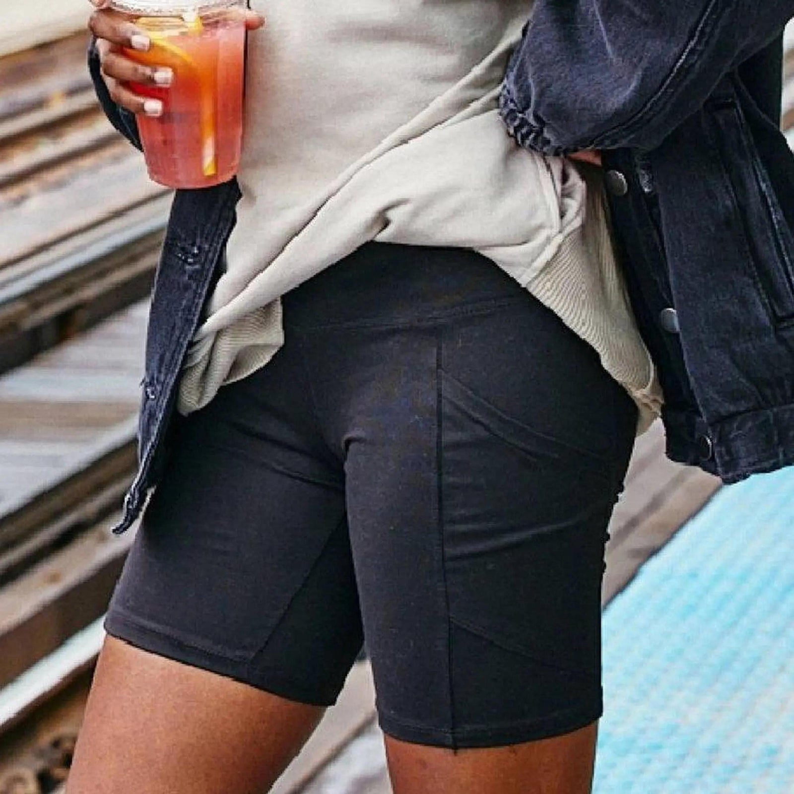 Tummy Control Biker Short Leggings | Cell Phone Pocket (Zenana) - Truly Contagious