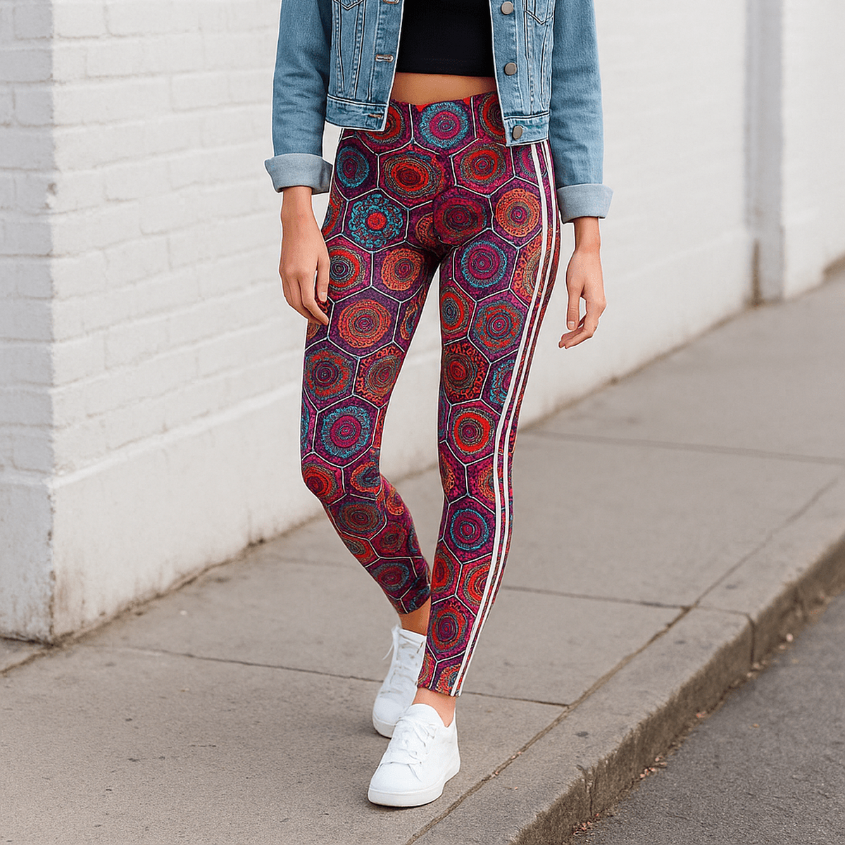 Ultra - Soft Buttery Leggings with Fashion Stripe – Floral, Paisley, Ikat, Patchwork & More Prints - Truly Contagious