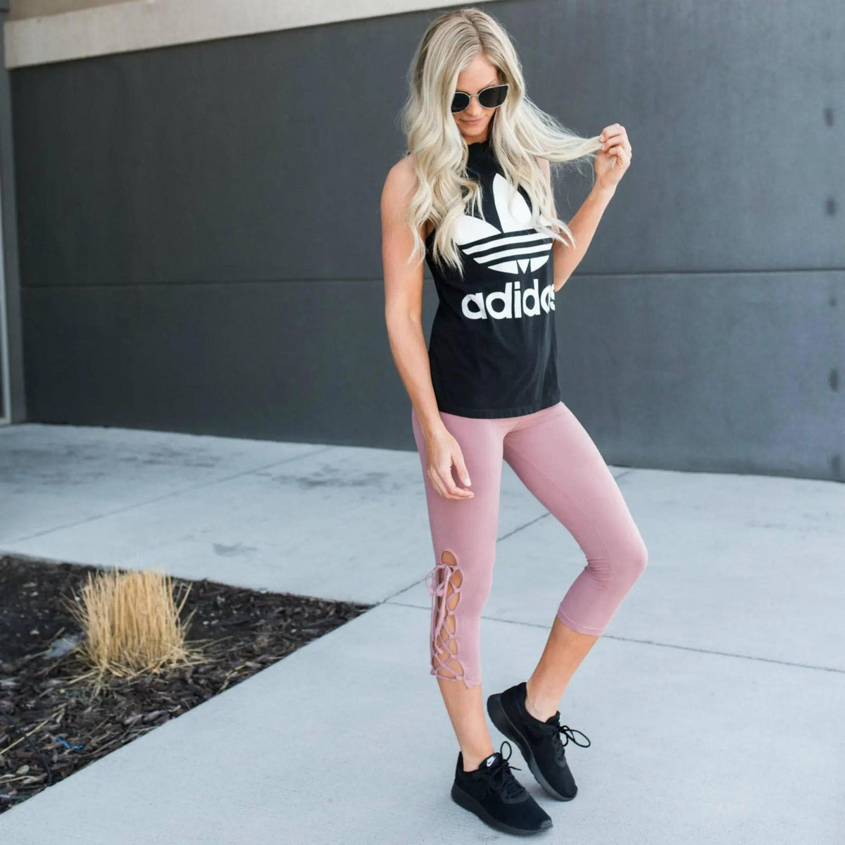 Ultra Soft Lace Up Crop Leggings - Truly Contagious