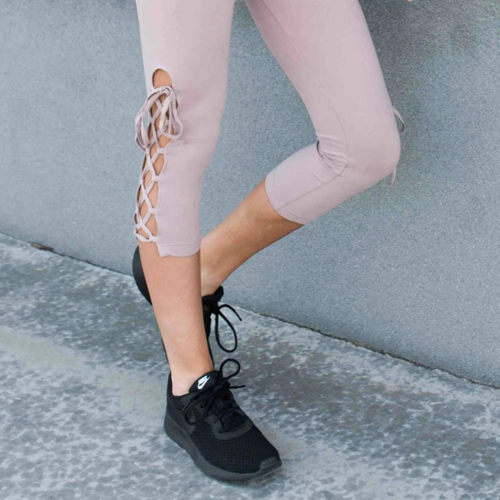 Ultra Soft Lace Up Crop Leggings - Truly Contagious