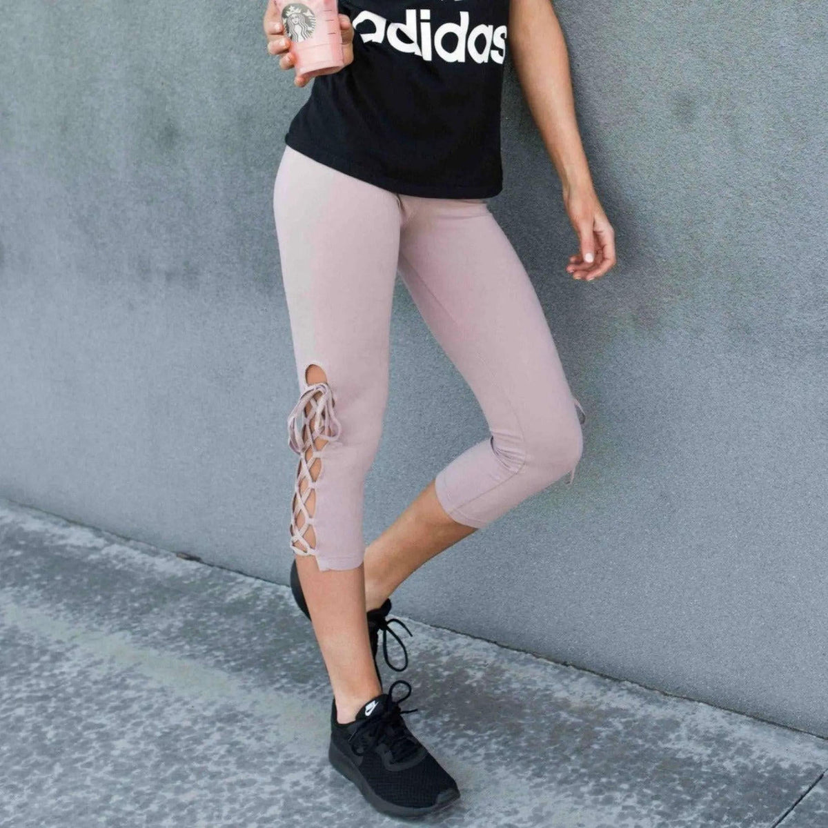 Ultra Soft Lace Up Crop Leggings - Truly Contagious