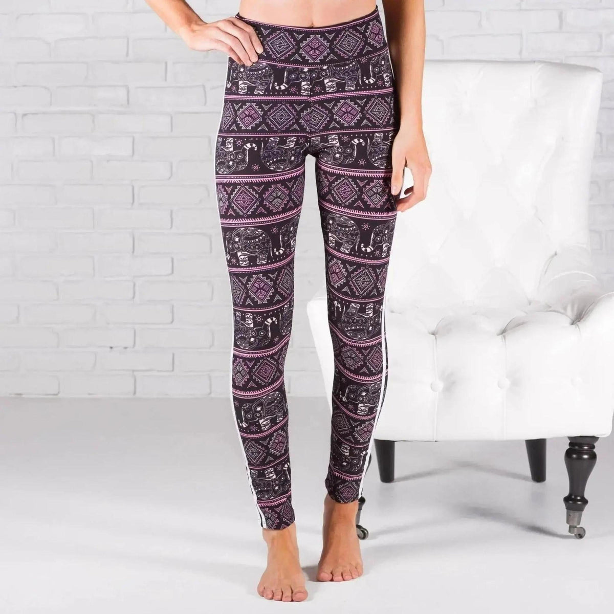 Ultra Soft Printed Leggings w/ Stripe (New Mix) - Truly Contagious