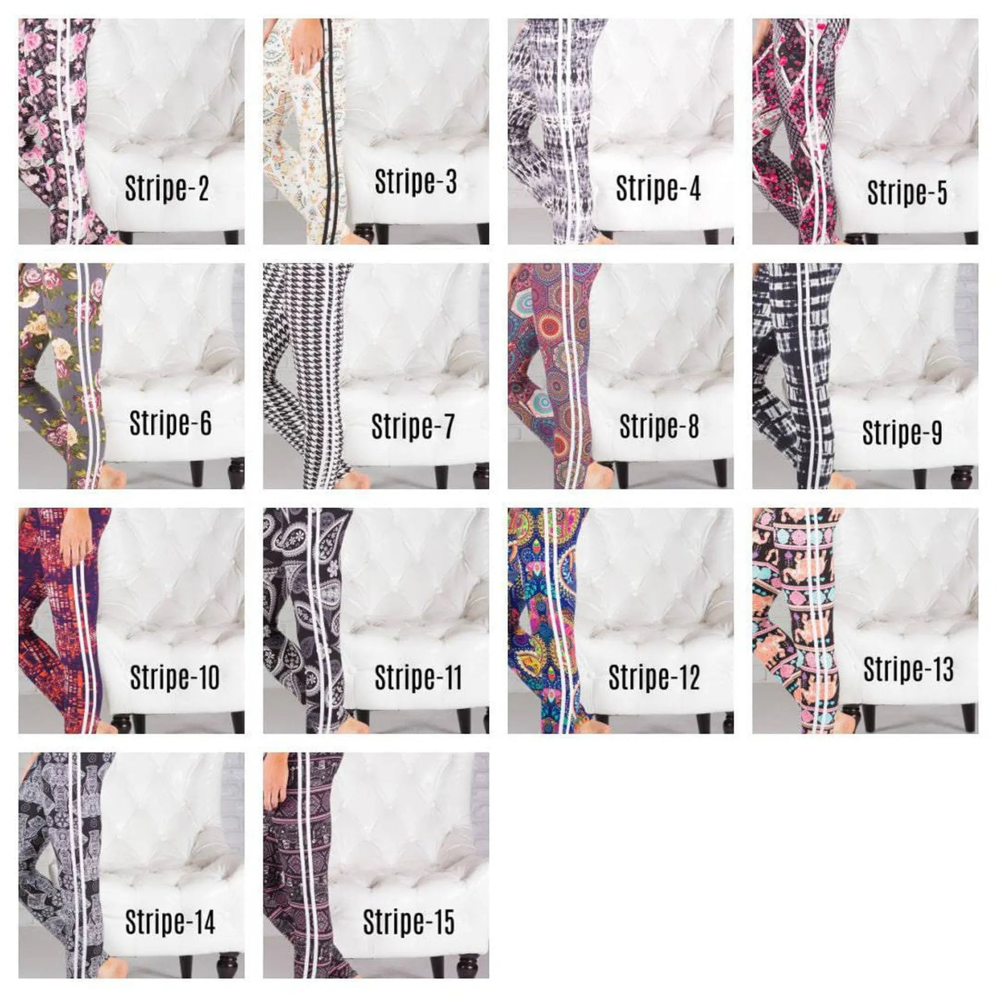 Ultra Soft Printed Leggings w/ Stripe (New Mix) - Truly Contagious