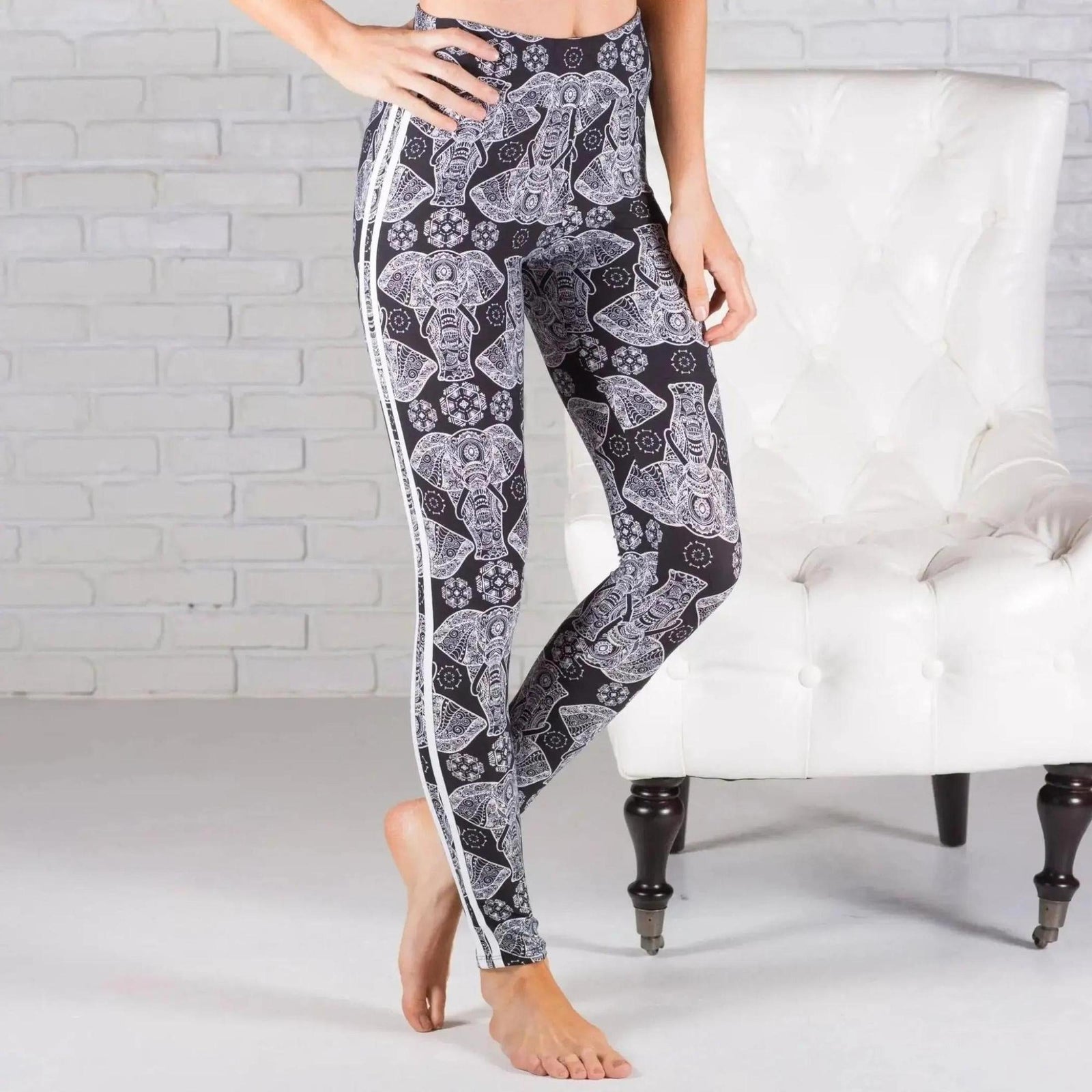 Ultra Soft Printed Leggings w/ Stripe (New Mix) - Truly Contagious