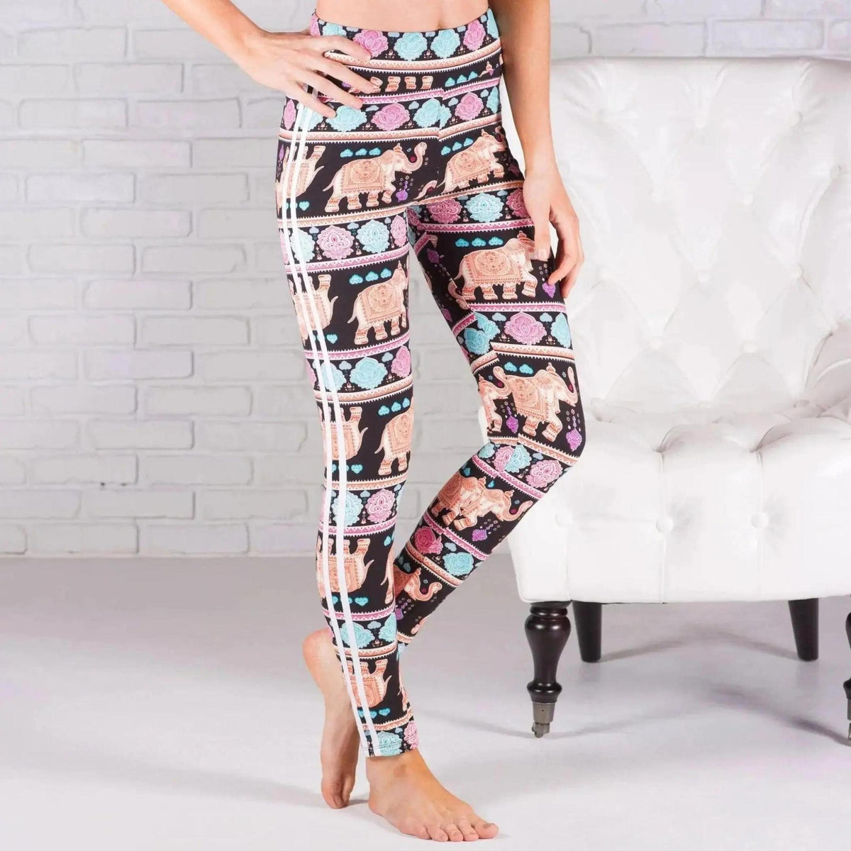 Ultra Soft Printed Leggings w/ Stripe (New Mix) - Truly Contagious