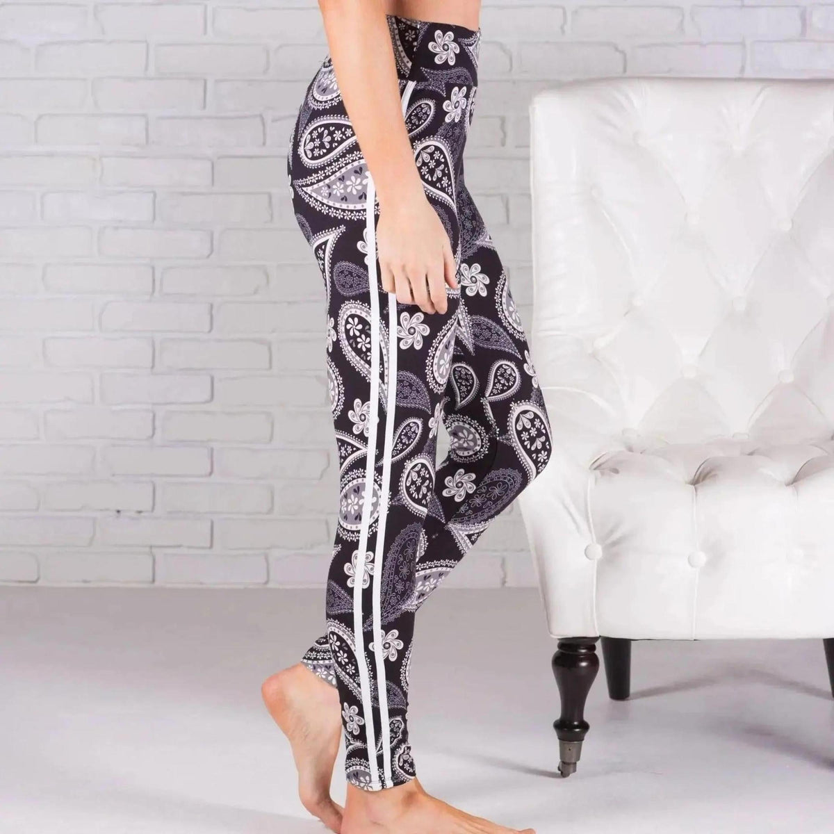 Ultra Soft Printed Leggings w/ Stripe (New Mix) - Truly Contagious