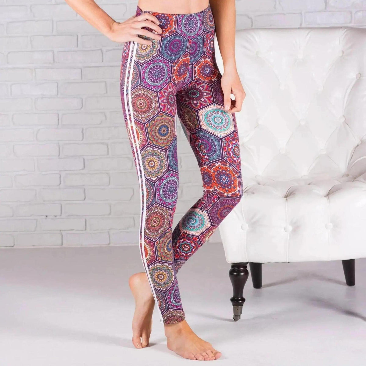 Ultra Soft Printed Leggings w/ Stripe (New Mix) - Truly Contagious