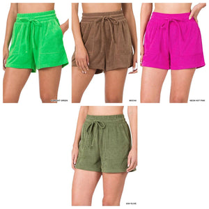 Terry Drawstring Waist Shorts With Pockets - Truly Contagious