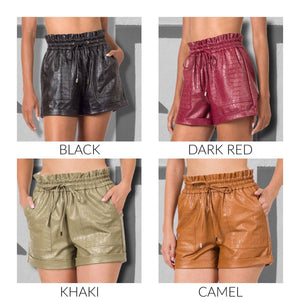 Vegan Leather Croc Shorts - Truly Contagious