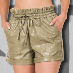 Vegan Leather Croc Shorts - Truly Contagious