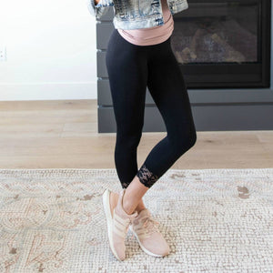 Capri Lace Accented Leggings