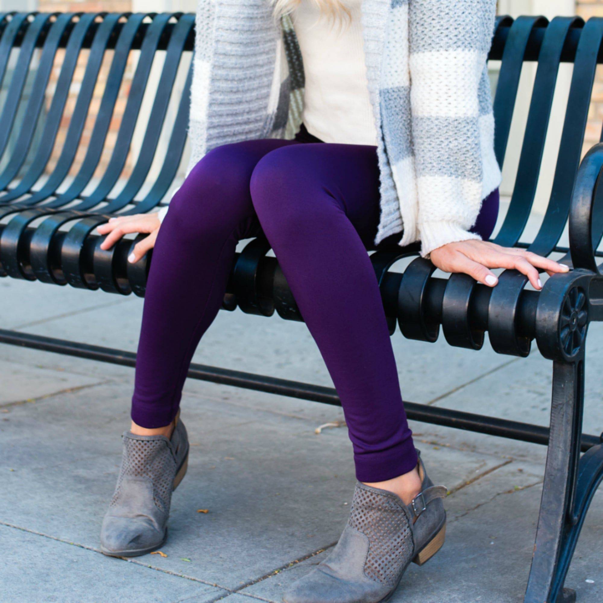 Purple Fleece Lined Leggings – Le Noir Bazaar