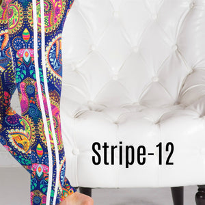 Ultra Soft Printed Leggings w/ Stripe
