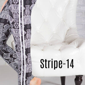 Ultra Soft Printed Leggings w/ Stripe (New Mix) - Truly Contagious