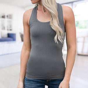 Mid-Length Racerback Tank | Ribbed