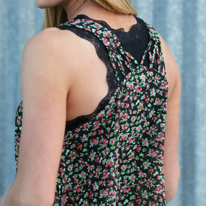 Lace Trim Racerback Tank - Truly Contagious