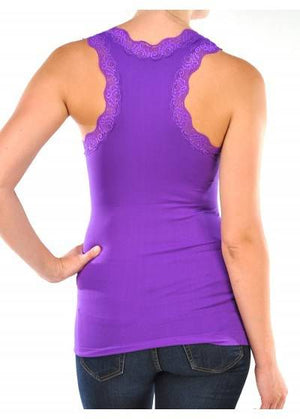 Lace Trim Racerback Tank - Truly Contagious