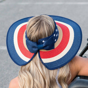Americana Patriotic Rollable Visor For Adventures, 4th Of July, American Flag Print, Easy To Travel And Roll - Truly Contagious