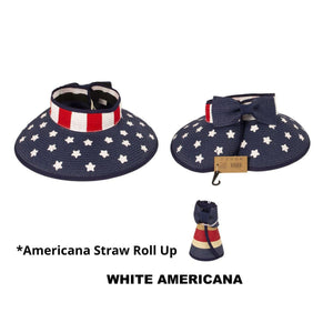Americana Patriotic Rollable Visor For Adventures, 4th Of July, American Flag Print, Easy To Travel And Roll - Truly Contagious