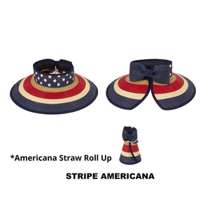 Americana Patriotic Rollable Visor For Adventures, 4th Of July, American Flag Print, Easy To Travel And Roll - Truly Contagious