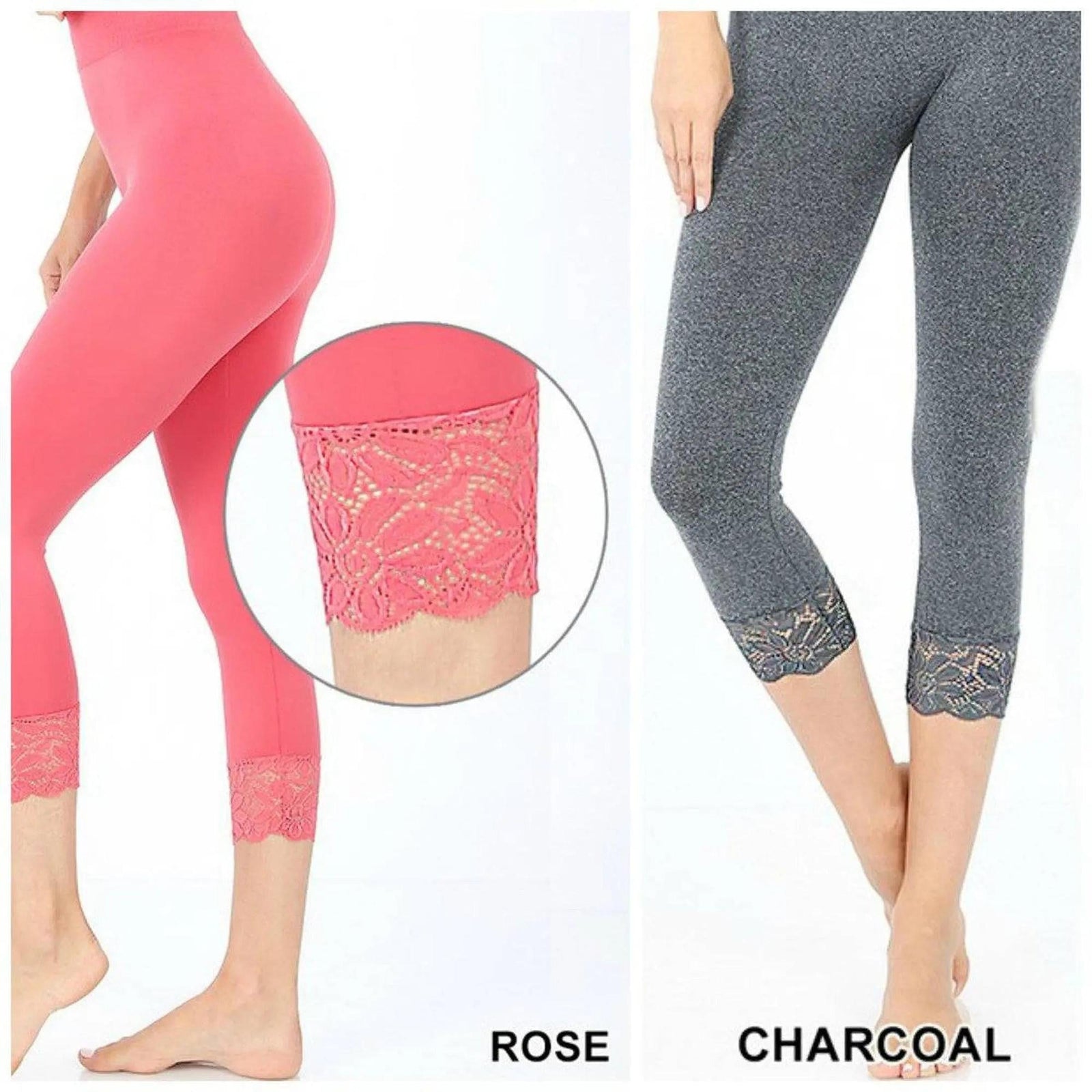 Capri Lace Accented Leggings | Zenana - Truly Contagious